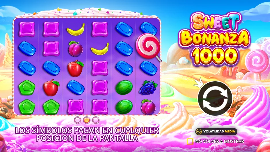Pantalla de inicio de Sweet Bonanza 1000
