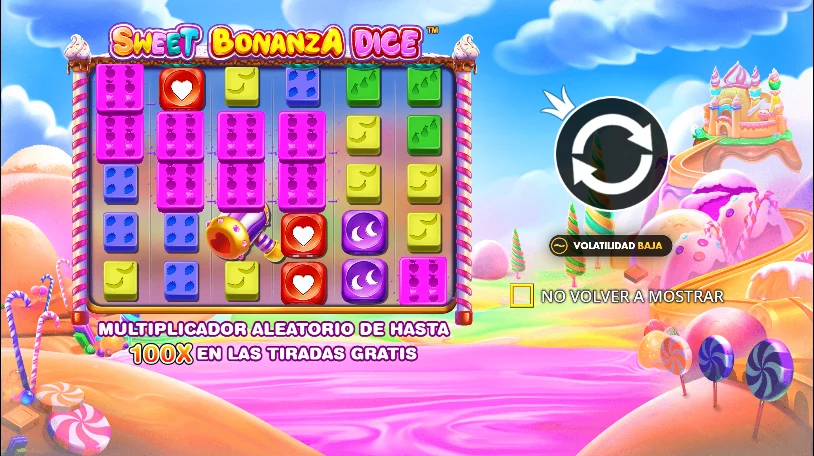 Pantalla de inicio de Sweet Bonanza Dice