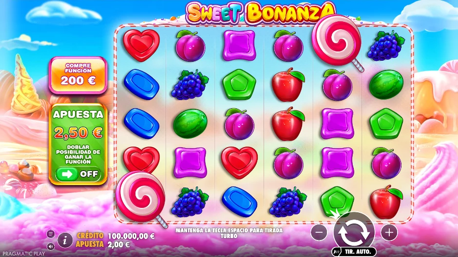 Pantalla principal de Sweet Bonanza
