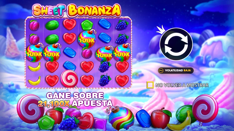 Pantalla de inicio de Sweet Bonanza