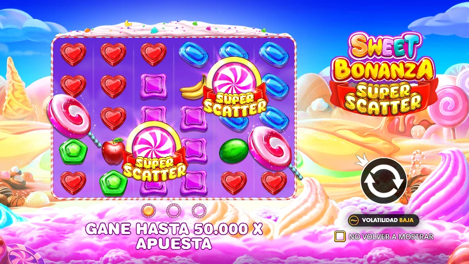 Pantalla de inicio de Sweet Bonanza Super Scatter