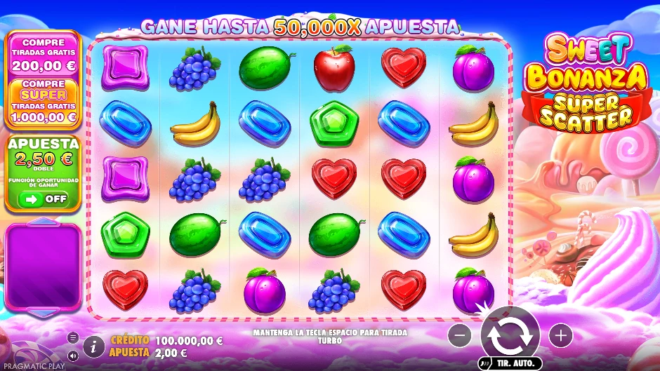 Pantalla principal de Sweet Bonanza Super Scatter