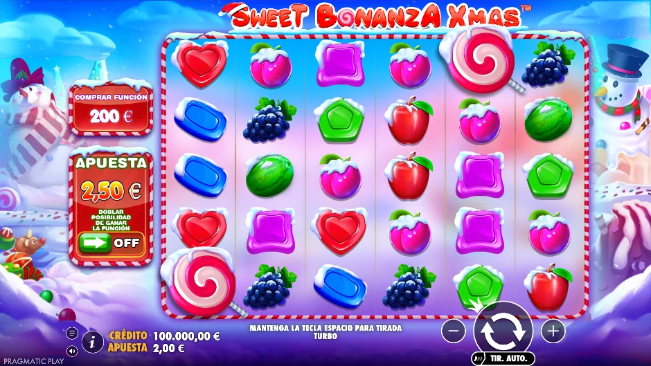 Pantalla principal de Sweet Bonanza Xmas